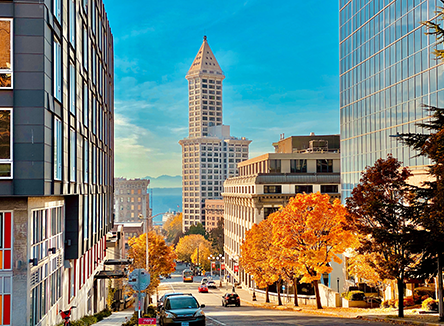 Downtown Seattle in the fall