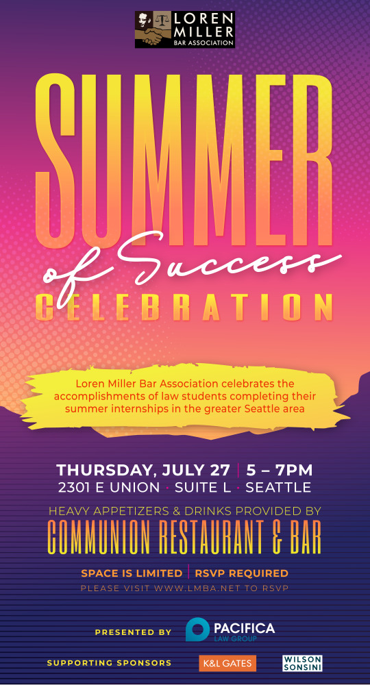 Flyer for Loren Miller Bar Association Summer of Celebration 2023