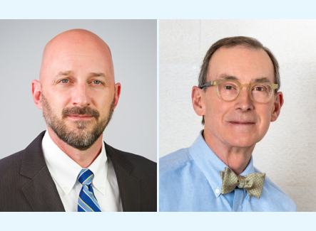 Portraits of Pacifica attorneys Richard A. Moore and Gerry Johnson.